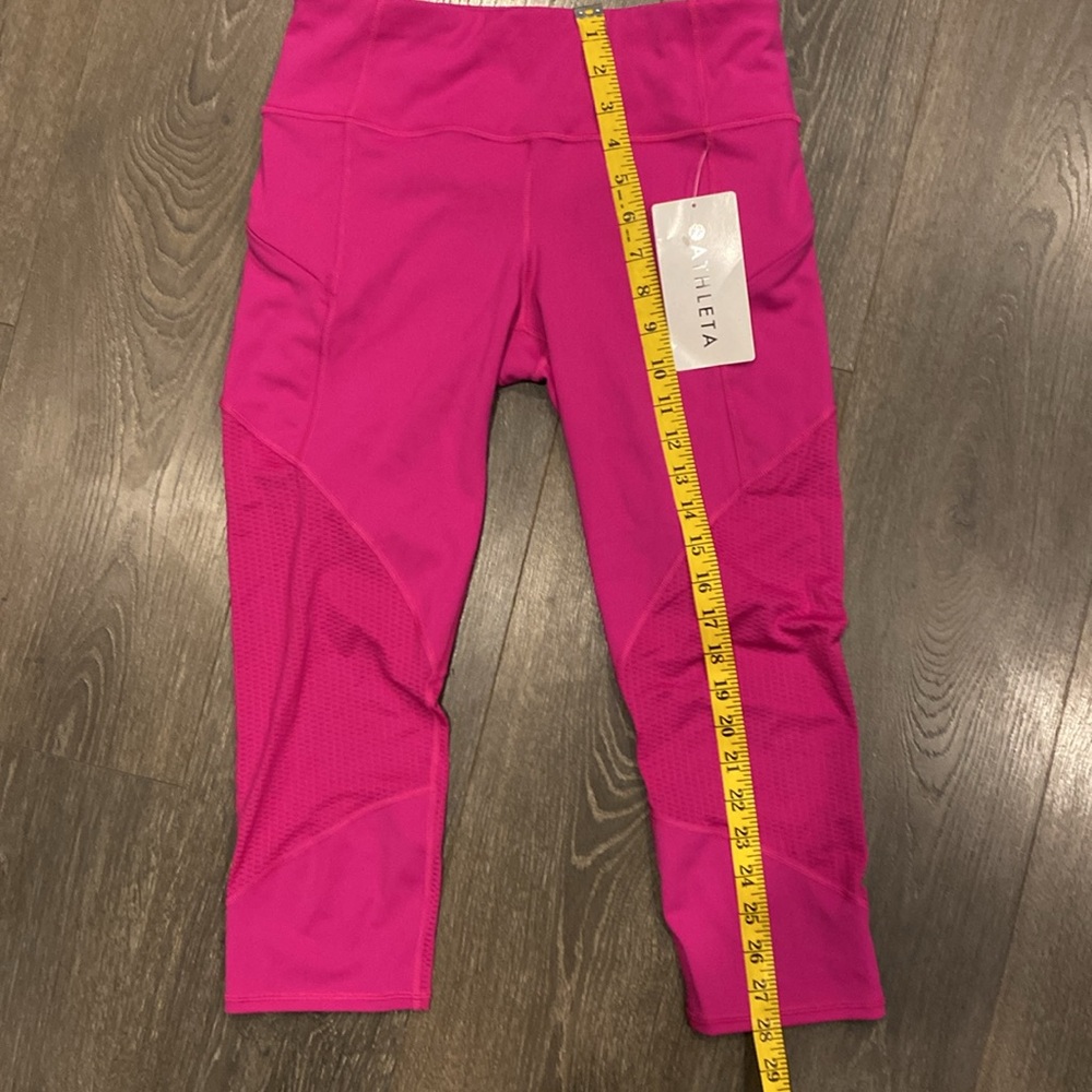 Athleta Mesh Capri color bright pink women size Small New with tags - Picture 6 of 8